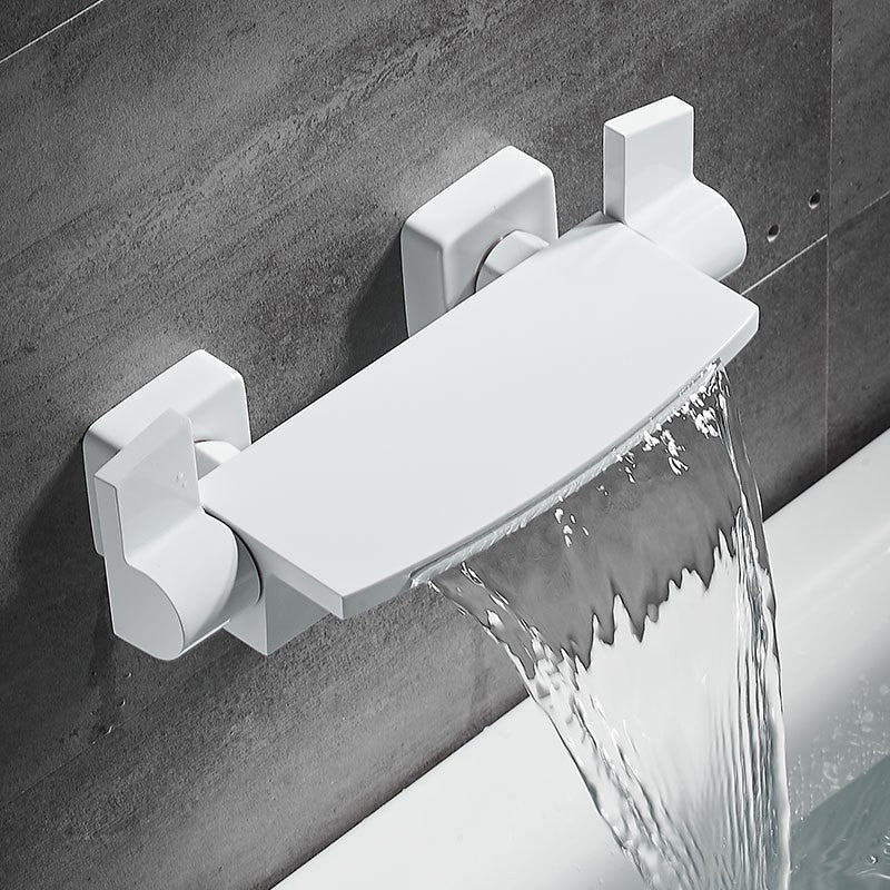 Modern Tub Spout Trim Copper Wall Mounted with Handshower Waterfall Bath Filler White Hand Shower Not Included Clearhalo 'Bathroom Remodel & Bathroom Fixtures' 'Bathtub Faucets' 'bathtub_faucets' 'Home Improvement' 'home_improvement' 'home_improvement_bathtub_faucets' 7260879