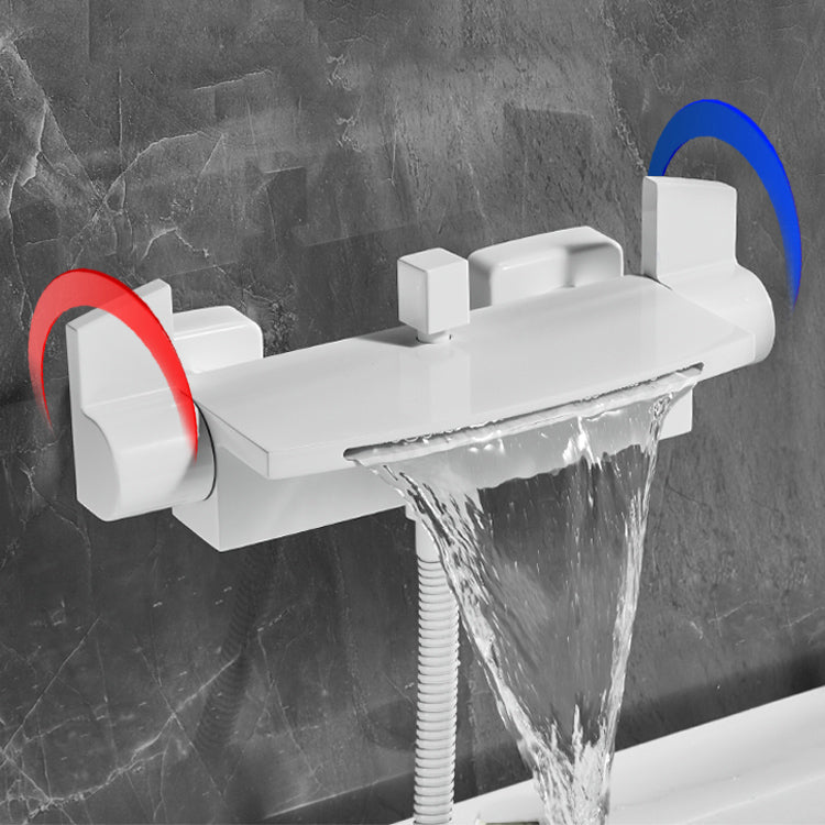 Modern Tub Spout Trim Copper Wall Mounted with Handshower Waterfall Bath Filler Clearhalo 'Bathroom Remodel & Bathroom Fixtures' 'Bathtub Faucets' 'bathtub_faucets' 'Home Improvement' 'home_improvement' 'home_improvement_bathtub_faucets' 7260880