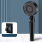 Modern Shower Head Handheld Round Plastic Self-cleaning Shower Head Black Shower Head with Wall Pedestal Clearhalo 'Bathroom Remodel & Bathroom Fixtures' 'Home Improvement' 'home_improvement' 'home_improvement_shower_heads' 'Shower Heads' 'shower_heads' 'Showers & Bathtubs Plumbing' 'Showers & Bathtubs' 7260907