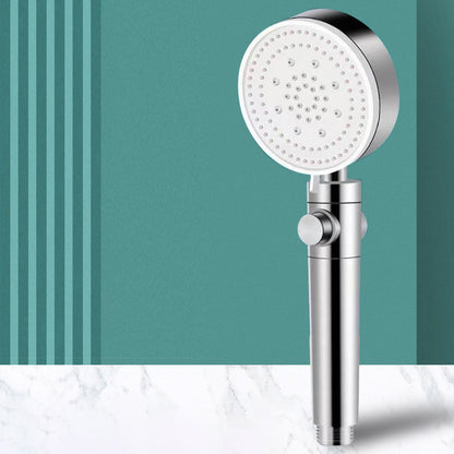 Modern Shower Head Handheld Round Plastic Self-cleaning Shower Head Silver Hand Shower Clearhalo 'Bathroom Remodel & Bathroom Fixtures' 'Home Improvement' 'home_improvement' 'home_improvement_shower_heads' 'Shower Heads' 'shower_heads' 'Showers & Bathtubs Plumbing' 'Showers & Bathtubs' 7260909