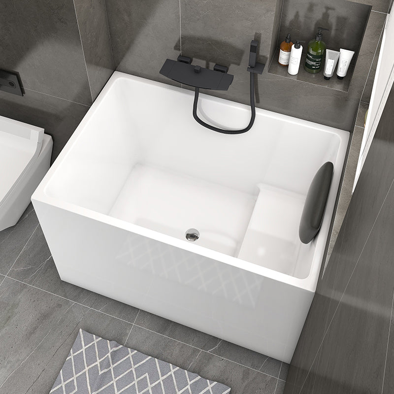 Back to Wall Rectangular Bathtub Antique Finish Soaking Bath Tub (Faucet not Included) 39"L x 27"W x 25"H With Seat Clearhalo 'Bathroom Remodel & Bathroom Fixtures' 'Bathtubs' 'Home Improvement' 'home_improvement' 'home_improvement_bathtubs' 'Showers & Bathtubs' 7261327