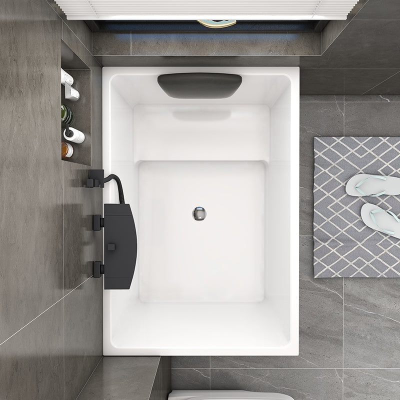 Back to Wall Rectangular Bathtub Antique Finish Soaking Bath Tub (Faucet not Included) With Seat Clearhalo 'Bathroom Remodel & Bathroom Fixtures' 'Bathtubs' 'Home Improvement' 'home_improvement' 'home_improvement_bathtubs' 'Showers & Bathtubs' 7261328