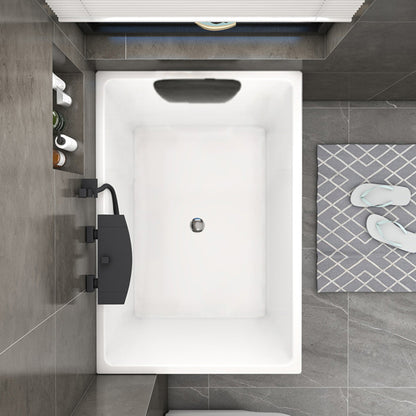 Back to Wall Rectangular Bathtub Antique Finish Soaking Bath Tub (Faucet not Included) Without Seat Clearhalo 'Bathroom Remodel & Bathroom Fixtures' 'Bathtubs' 'Home Improvement' 'home_improvement' 'home_improvement_bathtubs' 'Showers & Bathtubs' 7261329