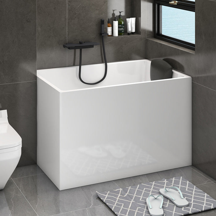 Back to Wall Rectangular Bathtub Antique Finish Soaking Bath Tub (Faucet not Included) 39"L x 27"W x 25"H Without Seat Clearhalo 'Bathroom Remodel & Bathroom Fixtures' 'Bathtubs' 'Home Improvement' 'home_improvement' 'home_improvement_bathtubs' 'Showers & Bathtubs' 7261330