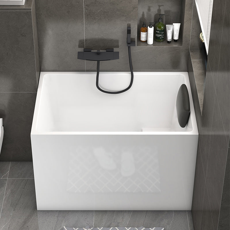 Back to Wall Rectangular Bathtub Antique Finish Soaking Bath Tub (Faucet not Included) 47"L x 27"W x 25"H With Seat Clearhalo 'Bathroom Remodel & Bathroom Fixtures' 'Bathtubs' 'Home Improvement' 'home_improvement' 'home_improvement_bathtubs' 'Showers & Bathtubs' 7261331