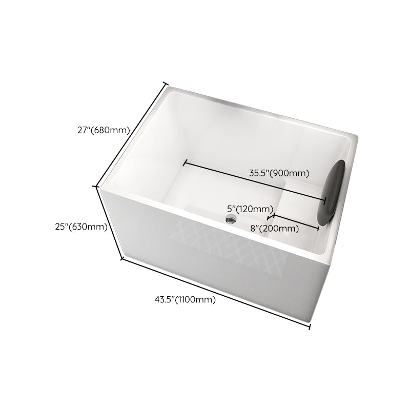 Back to Wall Rectangular Bathtub Antique Finish Soaking Bath Tub (Faucet not Included) Clearhalo 'Bathroom Remodel & Bathroom Fixtures' 'Bathtubs' 'Home Improvement' 'home_improvement' 'home_improvement_bathtubs' 'Showers & Bathtubs' 7261345