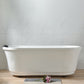 Stand Alone Antique Finish Bathtub Modern Oval Soaking Bath Tub White 59"L x 28"W x 22"H Clearhalo 'Bathroom Remodel & Bathroom Fixtures' 'Bathtubs' 'Home Improvement' 'home_improvement' 'home_improvement_bathtubs' 'Showers & Bathtubs' 7261354