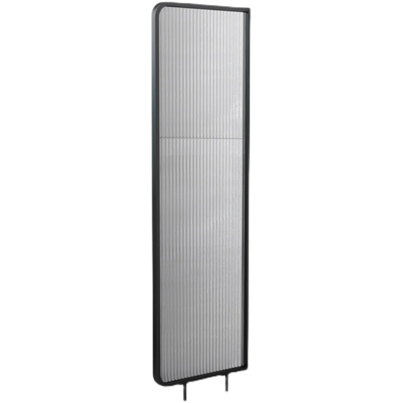 Patterned Bath Fixed Panel Metal Tempered Fixed Glass Panel with Square Hardware Black 18"L x 55"H Clearhalo 'Bathroom Remodel & Bathroom Fixtures' 'Home Improvement' 'home_improvement' 'home_improvement_shower_tub_doors' 'Shower and Tub Doors' 'shower_tub_doors' 'Showers & Bathtubs' 7261453