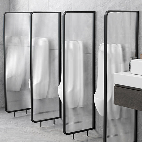 Patterned Bath Fixed Panel Metal Tempered Fixed Glass Panel with Square Hardware Clearhalo 'Bathroom Remodel & Bathroom Fixtures' 'Home Improvement' 'home_improvement' 'home_improvement_shower_tub_doors' 'Shower and Tub Doors' 'shower_tub_doors' 'Showers & Bathtubs' 7261460