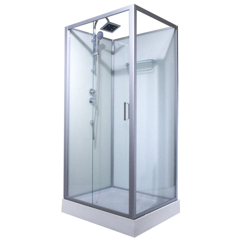 Modern Shower Kit with Base Foundation Sliding Door Shower Stall Clearhalo 'Bathroom Remodel & Bathroom Fixtures' 'Home Improvement' 'home_improvement' 'home_improvement_shower_stalls_enclosures' 'Shower Stalls & Enclosures' 'shower_stalls_enclosures' 'Showers & Bathtubs' 7262070
