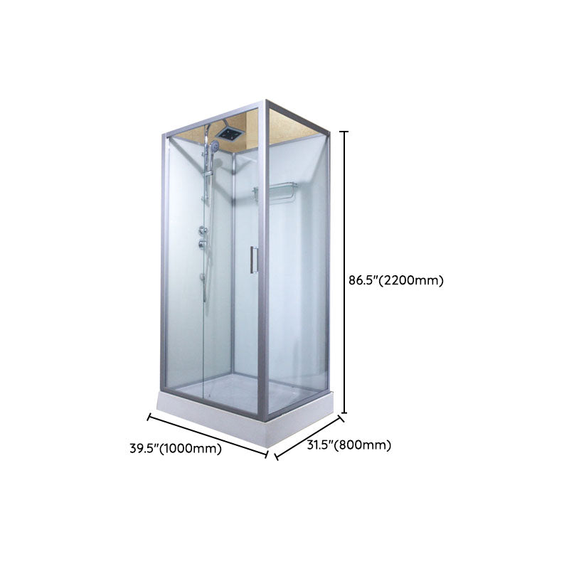 Modern Shower Kit with Base Foundation Sliding Door Shower Stall Clearhalo 'Bathroom Remodel & Bathroom Fixtures' 'Home Improvement' 'home_improvement' 'home_improvement_shower_stalls_enclosures' 'Shower Stalls & Enclosures' 'shower_stalls_enclosures' 'Showers & Bathtubs' 7262081