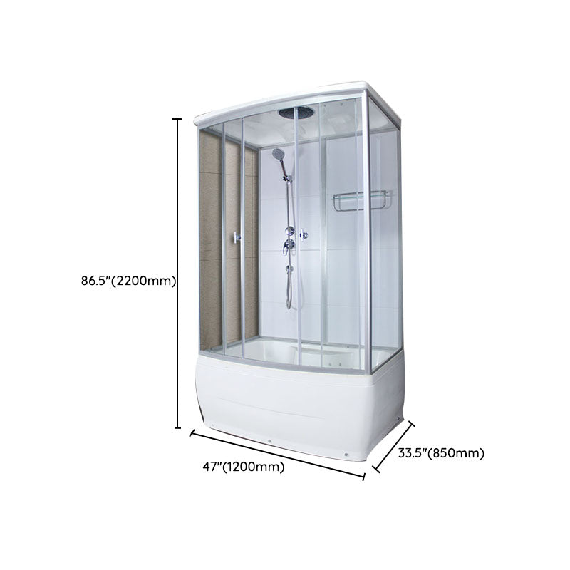 Modern Shower Kit with Base Foundation Sliding Door Shower Stall Clearhalo 'Bathroom Remodel & Bathroom Fixtures' 'Home Improvement' 'home_improvement' 'home_improvement_shower_stalls_enclosures' 'Shower Stalls & Enclosures' 'shower_stalls_enclosures' 'Showers & Bathtubs' 7262083