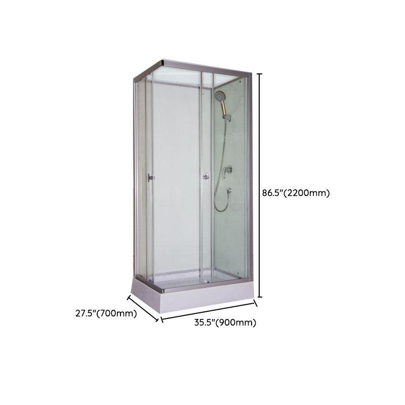 Modern Shower Kit with Base Foundation Sliding Door Shower Stall Clearhalo 'Bathroom Remodel & Bathroom Fixtures' 'Home Improvement' 'home_improvement' 'home_improvement_shower_stalls_enclosures' 'Shower Stalls & Enclosures' 'shower_stalls_enclosures' 'Showers & Bathtubs' 7262084