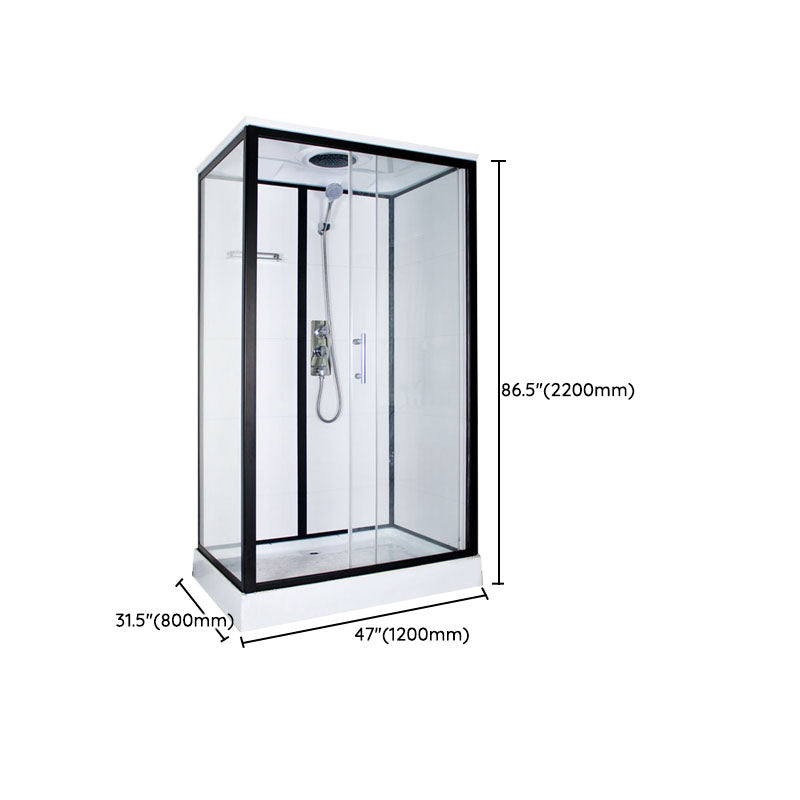 Modern Shower Kit with Base Foundation Sliding Door Shower Stall Clearhalo 'Bathroom Remodel & Bathroom Fixtures' 'Home Improvement' 'home_improvement' 'home_improvement_shower_stalls_enclosures' 'Shower Stalls & Enclosures' 'shower_stalls_enclosures' 'Showers & Bathtubs' 7262089