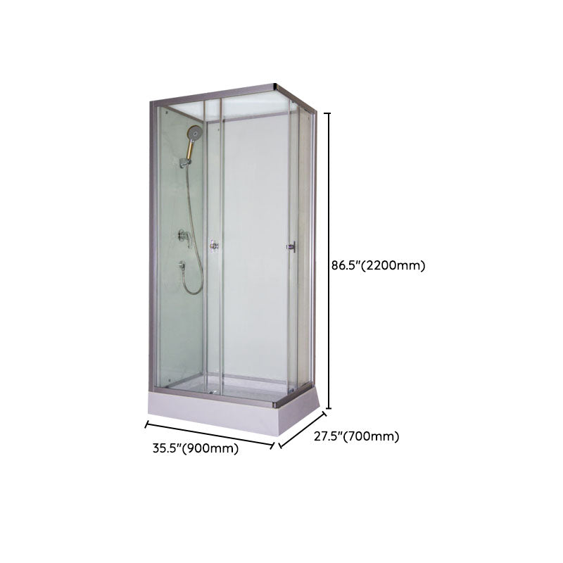 Modern Shower Kit with Base Foundation Sliding Door Shower Stall Clearhalo 'Bathroom Remodel & Bathroom Fixtures' 'Home Improvement' 'home_improvement' 'home_improvement_shower_stalls_enclosures' 'Shower Stalls & Enclosures' 'shower_stalls_enclosures' 'Showers & Bathtubs' 7262093