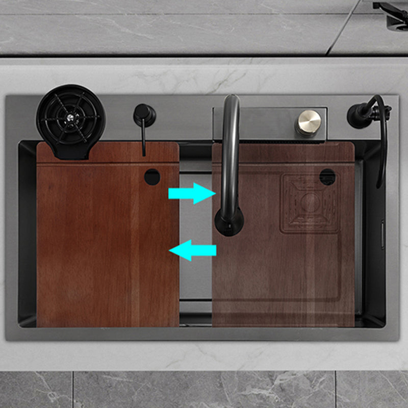 Single Basin Kitchen Sink Contemporary Stainless Steel Kitchen Sink Clearhalo 'Home Improvement' 'home_improvement' 'home_improvement_kitchen_sinks' 'Kitchen Remodel & Kitchen Fixtures' 'Kitchen Sinks & Faucet Components' 'Kitchen Sinks' 'kitchen_sinks' 7263265