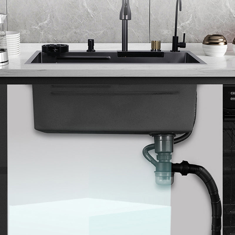 Single Basin Kitchen Sink Contemporary Stainless Steel Kitchen Sink Clearhalo 'Home Improvement' 'home_improvement' 'home_improvement_kitchen_sinks' 'Kitchen Remodel & Kitchen Fixtures' 'Kitchen Sinks & Faucet Components' 'Kitchen Sinks' 'kitchen_sinks' 7263267