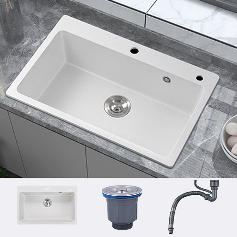 Single Bowl Kitchen Sink Modern Quartz Kitchen Sink with Drain Assembly Sink Only None Clearhalo 'Home Improvement' 'home_improvement' 'home_improvement_kitchen_sinks' 'Kitchen Remodel & Kitchen Fixtures' 'Kitchen Sinks & Faucet Components' 'Kitchen Sinks' 'kitchen_sinks' 7263274