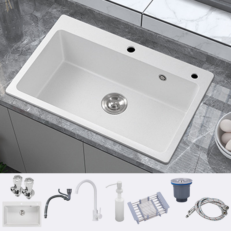 Single Bowl Kitchen Sink Modern Quartz Kitchen Sink with Drain Assembly Sink with Faucet Round Faucet Clearhalo 'Home Improvement' 'home_improvement' 'home_improvement_kitchen_sinks' 'Kitchen Remodel & Kitchen Fixtures' 'Kitchen Sinks & Faucet Components' 'Kitchen Sinks' 'kitchen_sinks' 7263275