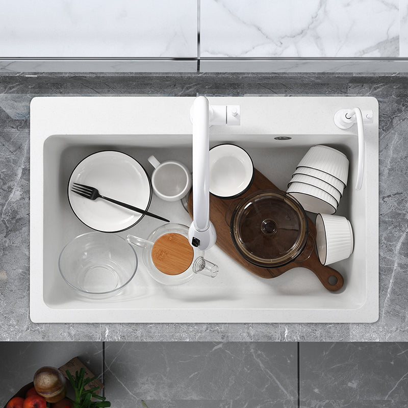 Single Bowl Kitchen Sink Modern Quartz Kitchen Sink with Drain Assembly Clearhalo 'Home Improvement' 'home_improvement' 'home_improvement_kitchen_sinks' 'Kitchen Remodel & Kitchen Fixtures' 'Kitchen Sinks & Faucet Components' 'Kitchen Sinks' 'kitchen_sinks' 7263276