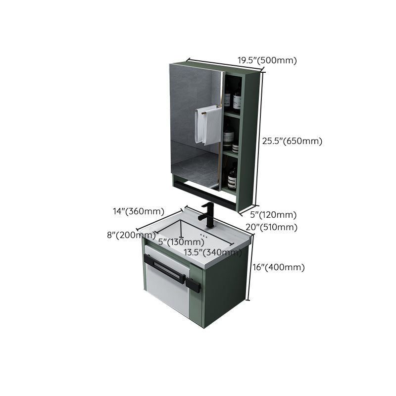 Glam Wood Sink Vanity Wood Wall Mount Bathroom Vanity with Mirror Clearhalo 'Bathroom Remodel & Bathroom Fixtures' 'Bathroom Vanities' 'bathroom_vanities' 'Home Improvement' 'home_improvement' 'home_improvement_bathroom_vanities' 7263458