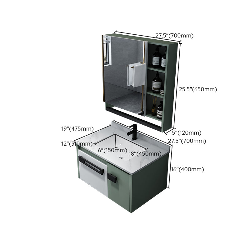 Glam Wood Sink Vanity Wood Wall Mount Bathroom Vanity with Mirror Clearhalo 'Bathroom Remodel & Bathroom Fixtures' 'Bathroom Vanities' 'bathroom_vanities' 'Home Improvement' 'home_improvement' 'home_improvement_bathroom_vanities' 7263461