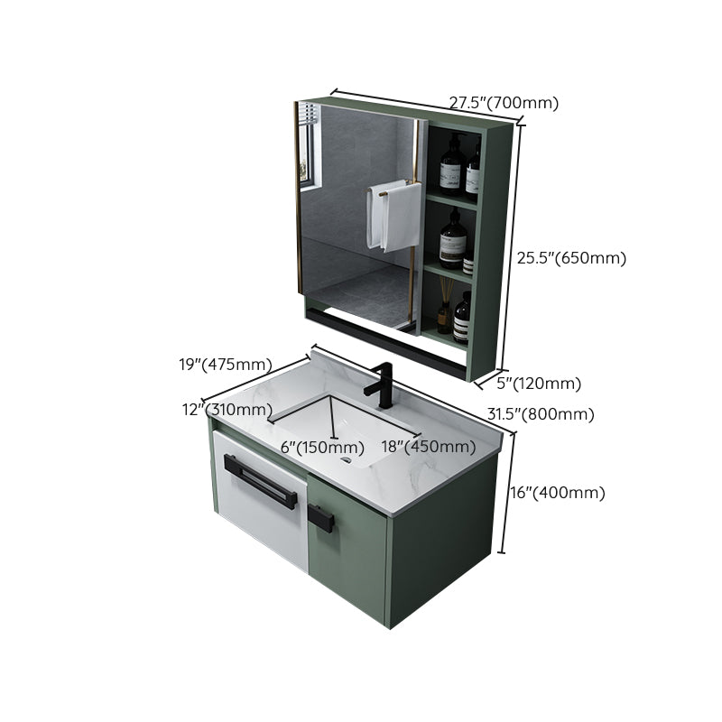 Glam Wood Sink Vanity Wood Wall Mount Bathroom Vanity with Mirror Clearhalo 'Bathroom Remodel & Bathroom Fixtures' 'Bathroom Vanities' 'bathroom_vanities' 'Home Improvement' 'home_improvement' 'home_improvement_bathroom_vanities' 7263463