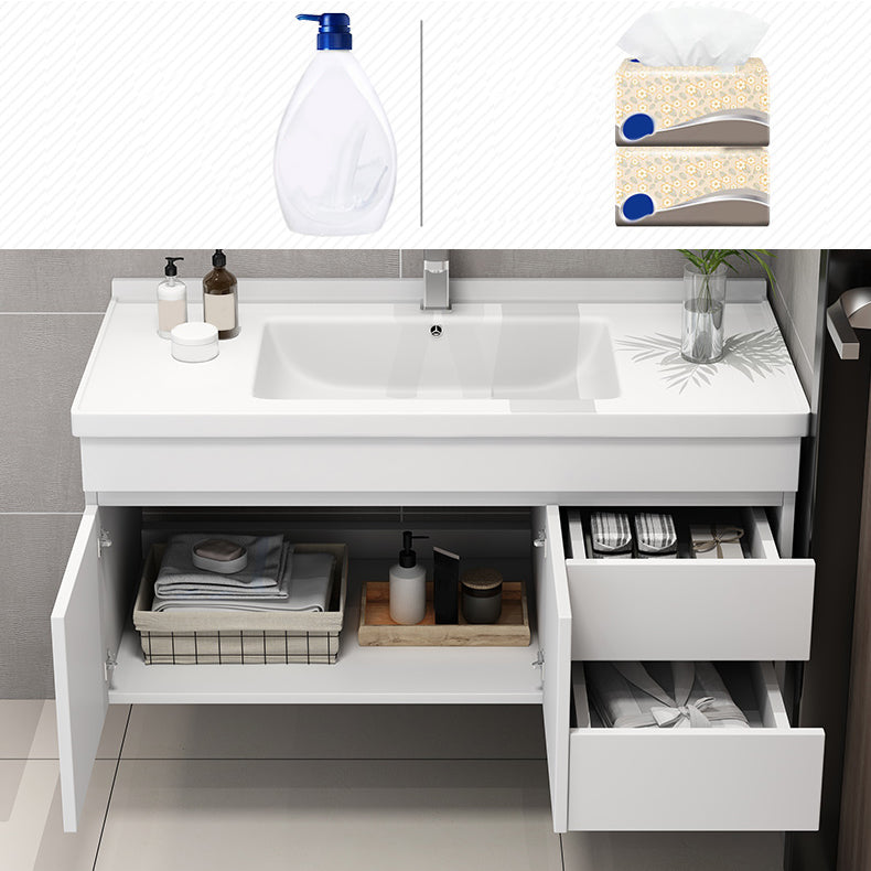 Glam Bathroom Sink Vanity Wall Mount Bathroom Vanity Set with Mirror Clearhalo 'Bathroom Remodel & Bathroom Fixtures' 'Bathroom Vanities' 'bathroom_vanities' 'Home Improvement' 'home_improvement' 'home_improvement_bathroom_vanities' 7263909