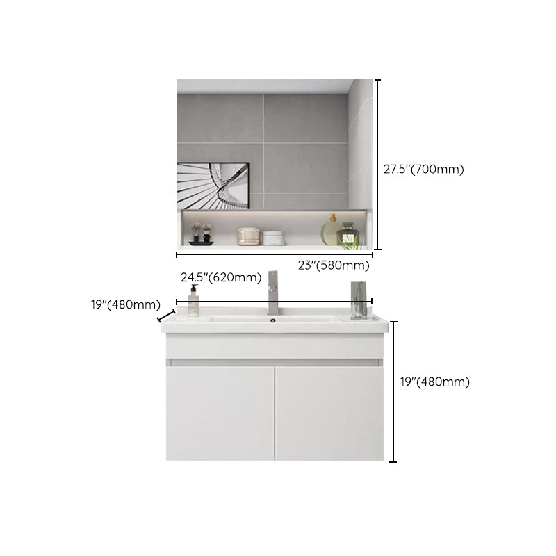 Glam Bathroom Sink Vanity Wall Mount Bathroom Vanity Set with Mirror Clearhalo 'Bathroom Remodel & Bathroom Fixtures' 'Bathroom Vanities' 'bathroom_vanities' 'Home Improvement' 'home_improvement' 'home_improvement_bathroom_vanities' 7263911