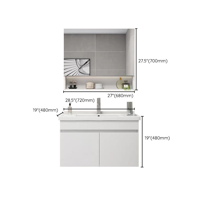 Glam Bathroom Sink Vanity Wall Mount Bathroom Vanity Set with Mirror Clearhalo 'Bathroom Remodel & Bathroom Fixtures' 'Bathroom Vanities' 'bathroom_vanities' 'Home Improvement' 'home_improvement' 'home_improvement_bathroom_vanities' 7263912