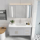 Glam Bathroom Sink Vanity Wall Mount Bathroom Vanity with Mirror Clearhalo 'Bathroom Remodel & Bathroom Fixtures' 'Bathroom Vanities' 'bathroom_vanities' 'Home Improvement' 'home_improvement' 'home_improvement_bathroom_vanities' 7263916