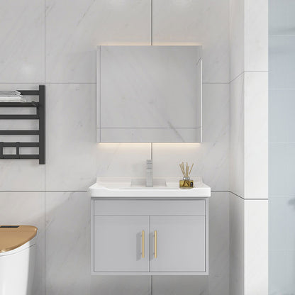 Glam Bathroom Sink Vanity Wall Mount Bathroom Vanity with Mirror Vanity & Faucet & Mirror Cabinet https: res.litfad.com site img item 2023 01 28 7263917 1200x1200.jpg Clearhalo 'Bathroom Remodel & Bathroom Fixtures' 'Bathroom Vanities' 'bathroom_vanities' 'Home Improvement' 'home_improvement' 'home_improvement_bathroom_vanities' 7263917