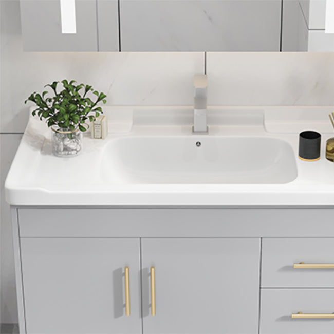 Glam Bathroom Sink Vanity Wall Mount Bathroom Vanity with Mirror Clearhalo 'Bathroom Remodel & Bathroom Fixtures' 'Bathroom Vanities' 'bathroom_vanities' 'Home Improvement' 'home_improvement' 'home_improvement_bathroom_vanities' 7263927