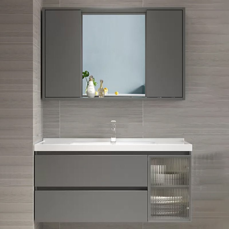 Glam Bathroom Vanity Set Wall Mount Bathroom Sink Vanity with Mirror Vanity & Faucet & Mirror Cabinet https: res.litfad.com site img item 2023 01 15 7263937 1200x1200.jpg Clearhalo 'Bathroom Remodel & Bathroom Fixtures' 'Bathroom Vanities' 'bathroom_vanities' 'Home Improvement' 'home_improvement' 'home_improvement_bathroom_vanities' 7263937