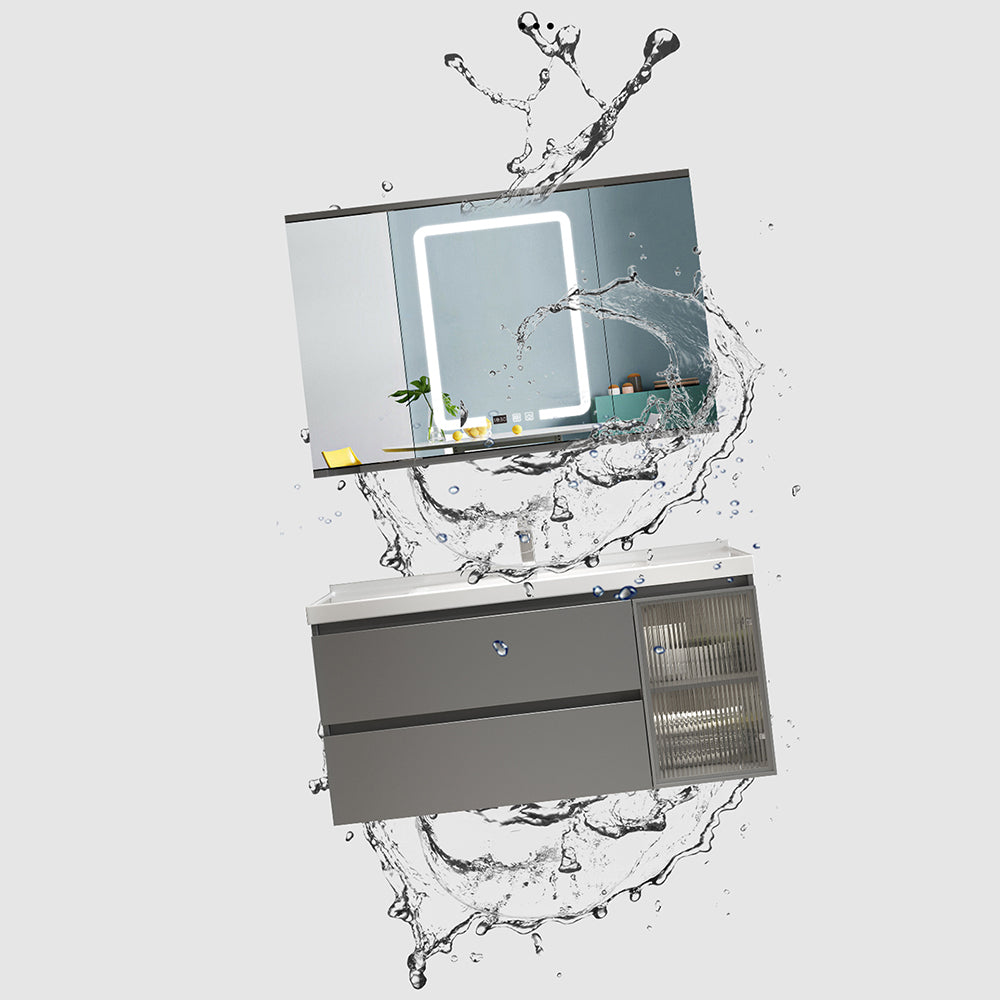 Glam Bathroom Vanity Set Wall Mount Bathroom Sink Vanity with Mirror Clearhalo 'Bathroom Remodel & Bathroom Fixtures' 'Bathroom Vanities' 'bathroom_vanities' 'Home Improvement' 'home_improvement' 'home_improvement_bathroom_vanities' 7263943