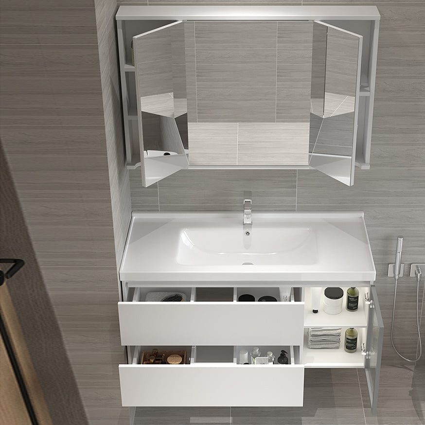 Glam Bathroom Vanity Set Wall Mount Bathroom Sink Vanity with Mirror Clearhalo 'Bathroom Remodel & Bathroom Fixtures' 'Bathroom Vanities' 'bathroom_vanities' 'Home Improvement' 'home_improvement' 'home_improvement_bathroom_vanities' 7263945