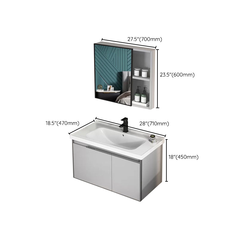 Modern Bathroom Sink Vanity Wall Mount Bathroom Vanity Set with Mirror Clearhalo 'Bathroom Remodel & Bathroom Fixtures' 'Bathroom Vanities' 'bathroom_vanities' 'Home Improvement' 'home_improvement' 'home_improvement_bathroom_vanities' 7263971