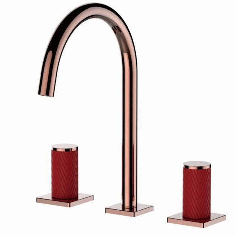 Luxury Vessel Sink Faucet Knob Handle 3 Holes Gooseneck Circular Vessel Faucet Clearhalo 'Bathroom Remodel & Bathroom Fixtures' 'Bathroom Sink Faucets' 'Bathroom Sinks & Faucet Components' 'bathroom_sink_faucets' 'Home Improvement' 'home_improvement' 'home_improvement_bathroom_sink_faucets' 7264320