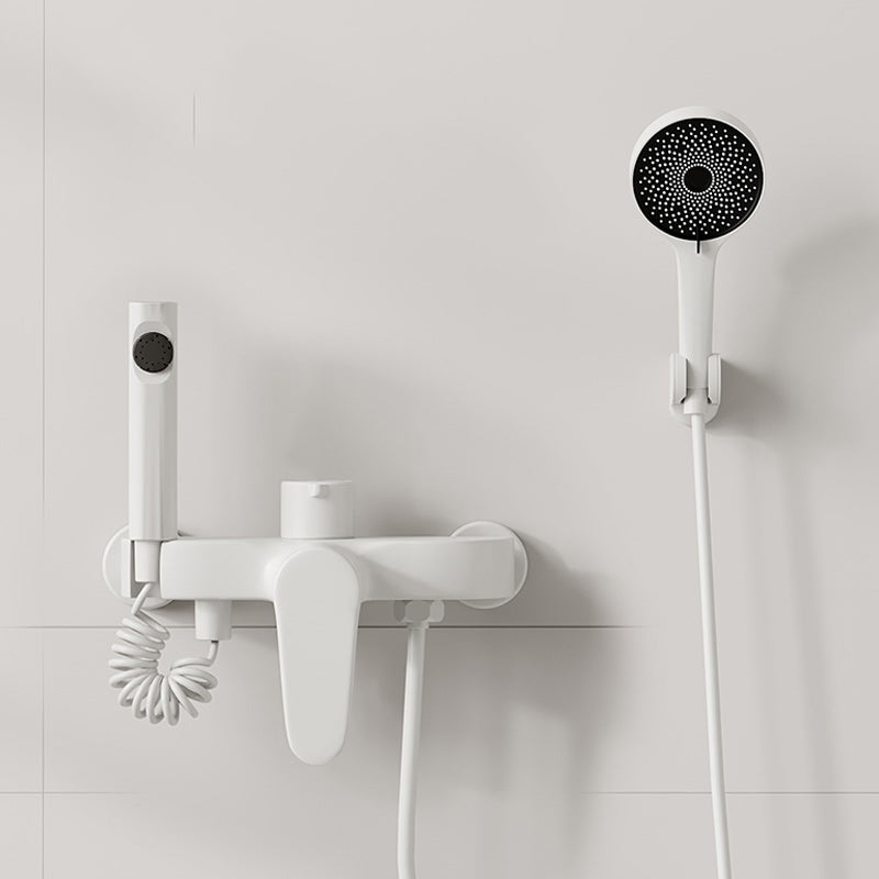 Modern Shower Set Brass Temperature Control Slide Bar Included Shower Trim Ivory Temperature Control Slide Bar Not Included Clearhalo 'Bathroom Remodel & Bathroom Fixtures' 'Home Improvement' 'home_improvement' 'home_improvement_shower_faucets' 'Shower Faucets & Systems' 'shower_faucets' 'Showers & Bathtubs Plumbing' 'Showers & Bathtubs' 7264762