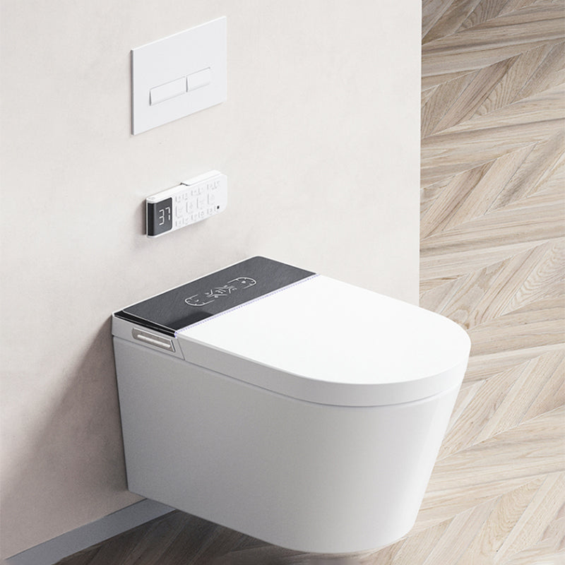 Contemporary Smart Toilet White Foot Sensor Elongated Dryer Wall Mounted Bidet Clearhalo 'Bathroom Remodel & Bathroom Fixtures' 'Bidets' 'Home Improvement' 'home_improvement' 'home_improvement_bidets' 'Toilets & Bidets' 7264965