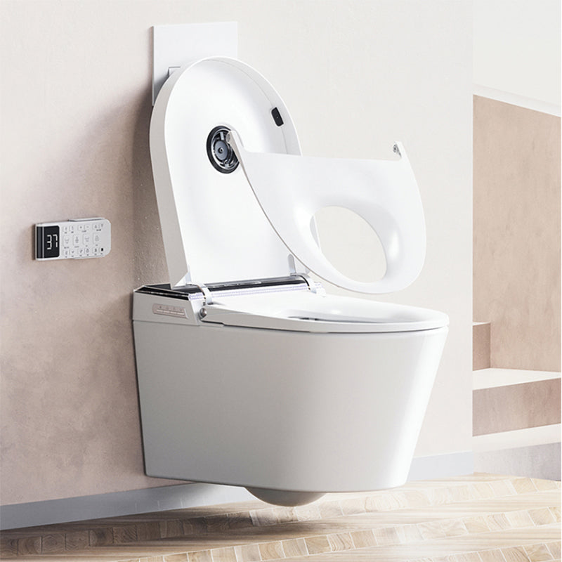 Contemporary Smart Toilet White Foot Sensor Elongated Dryer Wall Mounted Bidet Clearhalo 'Bathroom Remodel & Bathroom Fixtures' 'Bidets' 'Home Improvement' 'home_improvement' 'home_improvement_bidets' 'Toilets & Bidets' 7264970