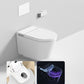Contemporary Smart Toilet White Foot Sensor Elongated Dryer Wall Mounted Bidet White Wall Mounted Clearhalo 'Bathroom Remodel & Bathroom Fixtures' 'Bidets' 'Home Improvement' 'home_improvement' 'home_improvement_bidets' 'Toilets & Bidets' 7264971
