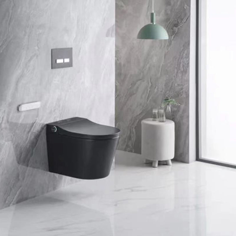 Elongated Wall Mounted Bidet Smart Bidet with Warm Air Dryer Bidet with High Water Tank Black Clearhalo 'Bathroom Remodel & Bathroom Fixtures' 'Bidets' 'Home Improvement' 'home_improvement' 'home_improvement_bidets' 'Toilets & Bidets' 7264981
