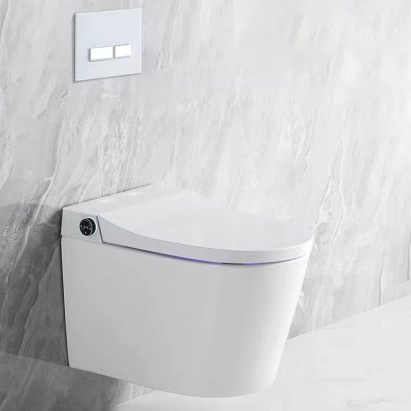 Elongated Wall Mounted Bidet Smart Bidet with Warm Air Dryer Bidet with High Water Tank White Clearhalo 'Bathroom Remodel & Bathroom Fixtures' 'Bidets' 'Home Improvement' 'home_improvement' 'home_improvement_bidets' 'Toilets & Bidets' 7264982