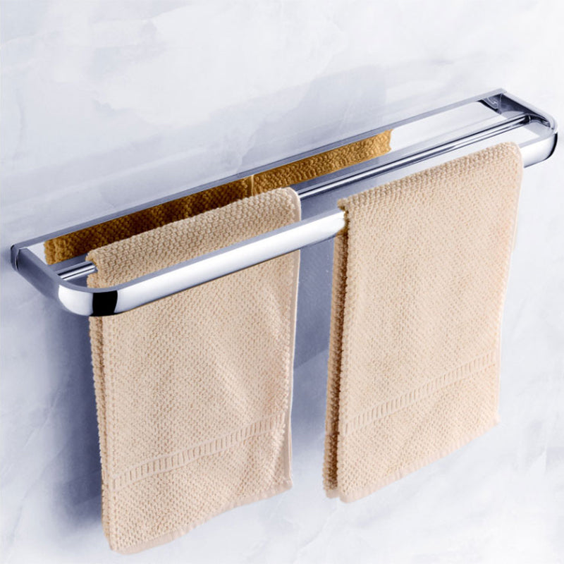 Modern Stainless Steel Bath Hardware Set Towel Bar Bath Shelf Bathroom Accessory Kit Double Bars Towel Bar (24"L) Clearhalo 'Bathroom Hardware Sets' 'Bathroom Hardware' 'Bathroom Remodel & Bathroom Fixtures' 'bathroom_hardware_sets' 'Home Improvement' 'home_improvement' 'home_improvement_bathroom_hardware_sets' 7265029