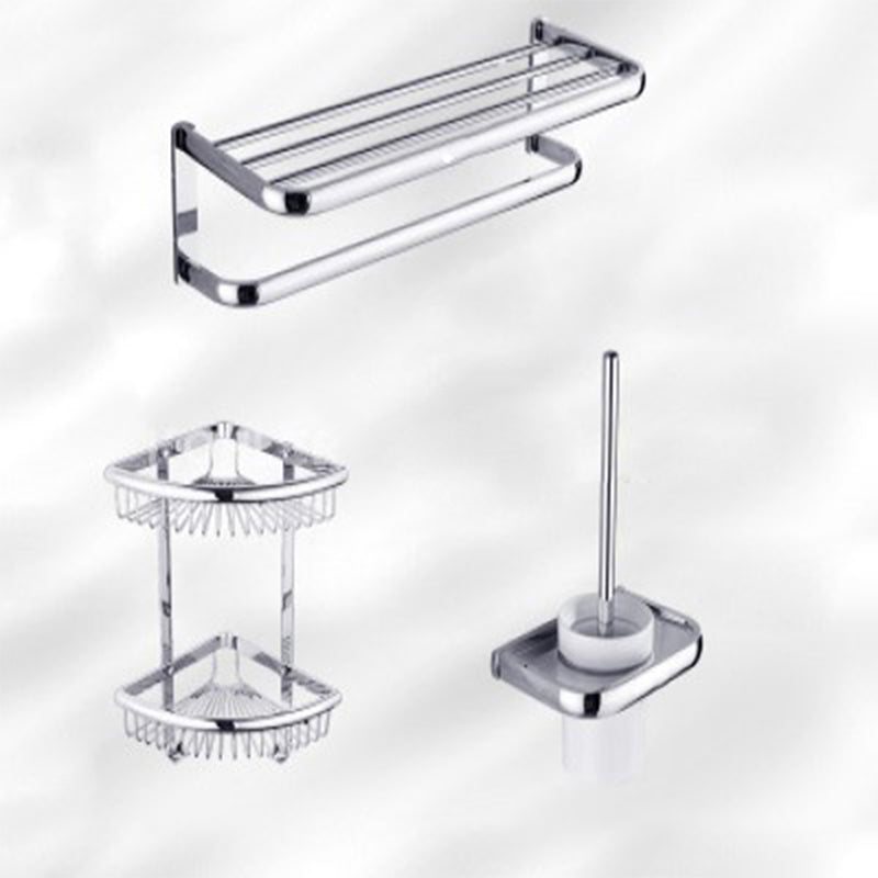 Modern Stainless Steel Bath Hardware Set Towel Bar Bath Shelf Bathroom Accessory Kit 3-Piece Set (Toilet Brush) Clearhalo 'Bathroom Hardware Sets' 'Bathroom Hardware' 'Bathroom Remodel & Bathroom Fixtures' 'bathroom_hardware_sets' 'Home Improvement' 'home_improvement' 'home_improvement_bathroom_hardware_sets' 7265036