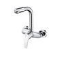 Contemporary Single Handle Kitchen Faucet Wall-mounted Faucet in Chrome Clearhalo 'Home Improvement' 'home_improvement' 'home_improvement_kitchen_faucets' 'Kitchen Faucets' 'Kitchen Remodel & Kitchen Fixtures' 'Kitchen Sinks & Faucet Components' 'kitchen_faucets' 7265904