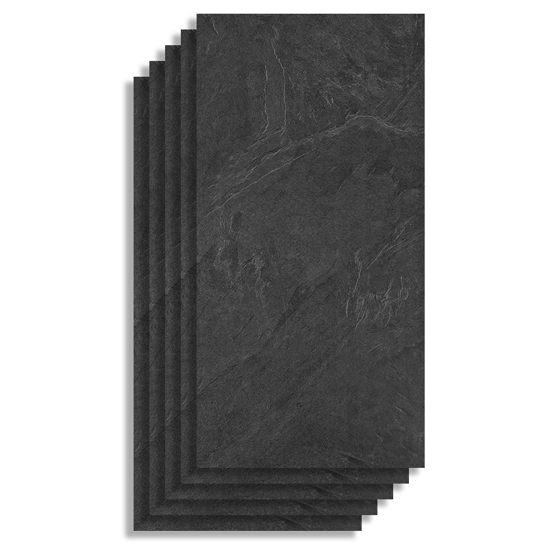 Industry Style Flooring Ceramic Marble Rectangular Indoor Waterproof Flooring Gloss Black Clearhalo 'Flooring 'Home Improvement' 'home_improvement' 'home_improvement_laminate_flooring' 'Laminate Flooring' 'laminate_flooring' Walls and Ceiling' 7265946