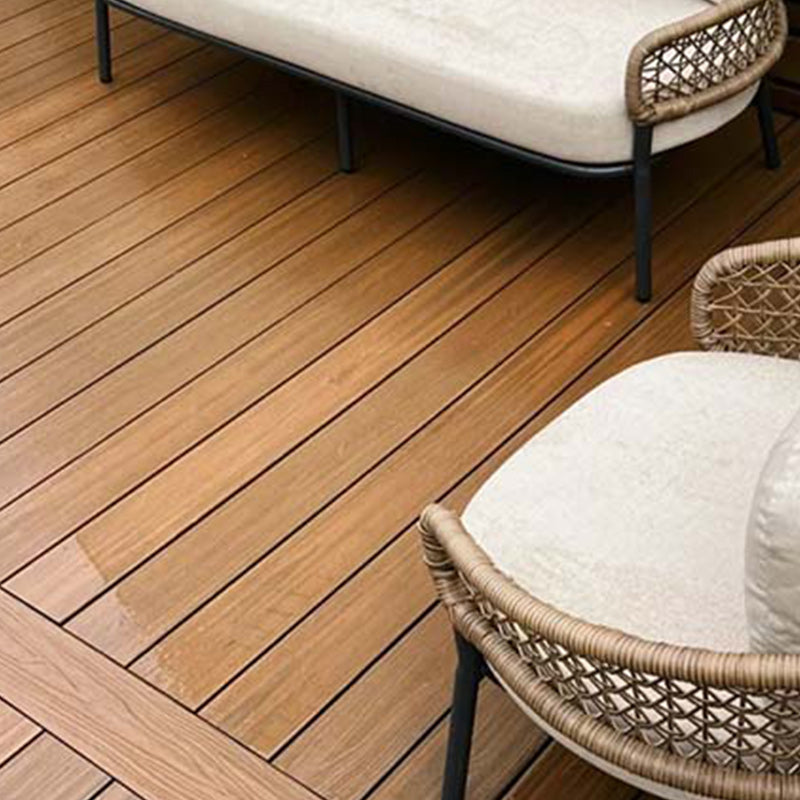Non-fading Outdoor WPC Flooring Rectangle Modern Style Waterproof Nail Flooring Natural 75.3 sq ft. - 14 Pieces 3D Wood Grain Clearhalo 'Flooring 'Hardwood Flooring' 'hardwood_flooring' 'Home Improvement' 'home_improvement' 'home_improvement_hardwood_flooring' Walls and Ceiling' 7265977