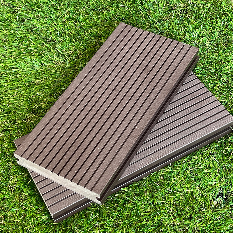 Wire Brushed Floor Tile Click Lock Engineered Wood for Patio Garden Wood Square Hole Clearhalo 'Flooring 'Hardwood Flooring' 'hardwood_flooring' 'Home Improvement' 'home_improvement' 'home_improvement_hardwood_flooring' Walls and Ceiling' 7266003